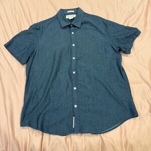 Penguin Heritage Slim Fit Casual Men's Short Sleeve Button Down Shirt, Size L